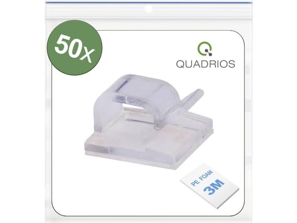 Quadrios 25CA475 Kaapeliklipsit Itseliimautuvat 25CA475 Bundle-Ø-alue 1-7 mm Läpinäkyvä 50 kpl Quadrios 25CA475 Kaapeliklipsit Itseliimautuvat 25CA475 Bundle-Ø-alue 1-7 mm Läpinäkyvä 50 kpl