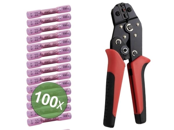 TRU COMPONENTS TC-13448588 Puristusliitin Puristusletkulla 0,5 mm² 1,5 mm² Täysin eristetty Punainen 100 kpl