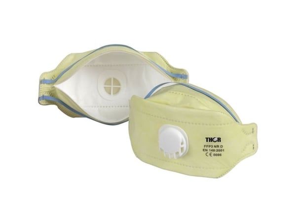 Åndedrætsværn, THOR Fold-Flat, One size, gul, polyester/PP, FFP3 NR D