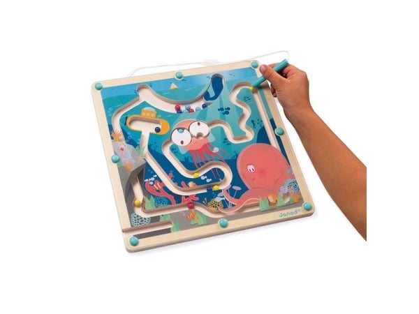 JANOD Wooden Magnetic Ocean Maze, Plast, Tre