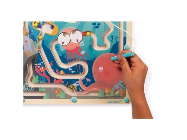 JANOD Wooden Magnetic Ocean Maze, Plast, Tre