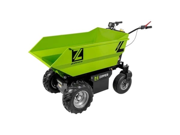 Zipper ZI-ED500, Motorisert trillebår, 4 hjul, Sort, Grønn, 236 l, 500 kg, 208 kg