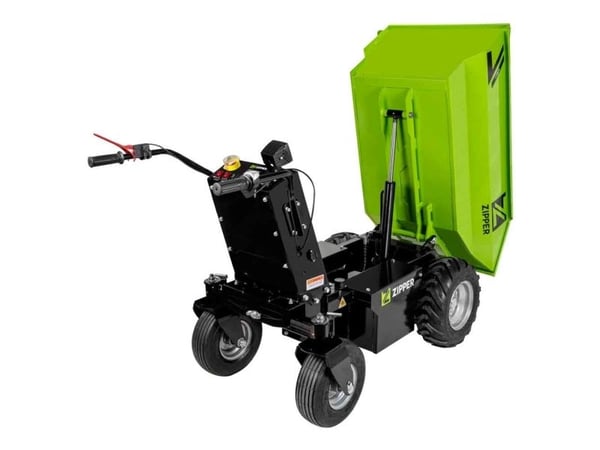 Zipper ZI-ED500, Motorisert trillebår, 4 hjul, Sort, Grønn, 236 l, 500 kg, 208 kg