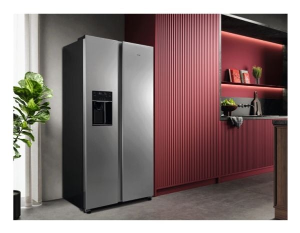 AEG ORX9V351DU, Frittstående, Amerikansk dør, Rustfritt stål, 2 dører, Berøringskontroll, LED