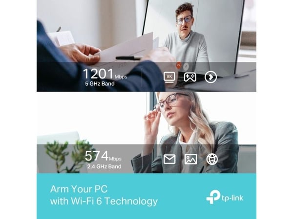 TP-Link TX35U, Trådløs, USB, WLAN, Wi-Fi 6 (802.11ax), 1201 Mbit/s, Svart