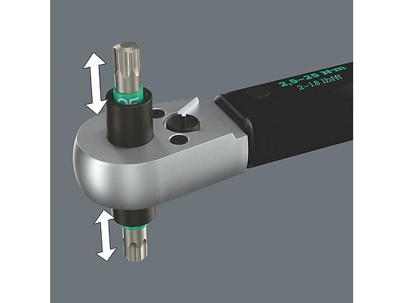 Wera 05075694001, Skrallenøkkel, Nm, Mekanisk, 2,5 - 25 Nm, Sort, Grønn