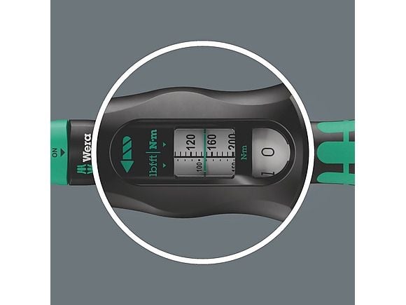 Wera 05075695001, Skrallenøkkel, Nm, Mekanisk, 1/2", 40 - 200 Nm, Sort, Grønn