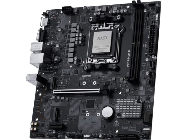 MSI PRO B840M-B - Hovedkort - micro ATX - Socket AM5 - AMD B840 Chipset - USB 3.2 Gen 2, USB 3.2 Gen 1, USB-C 3.2 Gen 1 - 2.5 Gigabit LAN - innbygd...