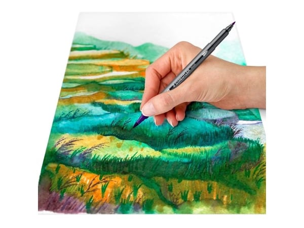 Staedtler 3001 C6-5, Fint, 6 farger, Kulespiss og penselpenn, 0,5 mm, 6 mm, Rund
