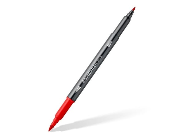 Staedtler 3001 C6-3, Fint, 6 farger, Kulespiss og penselpenn, 0,5 mm, 6 mm, Rund