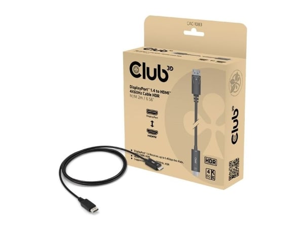 Club3D CAC-1083 DisplayPort til HDMI 2m 4K60Hz