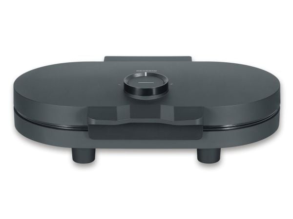 Severin WA 2118, 2 vafler, Hjerte (form), Svart, Plast, Rustfritt stål, 0,65 m, Oppvarming, Klar