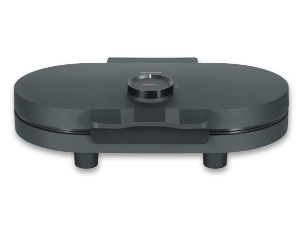 Severin WA 2118, 2 vafler, Hjerte (form), Svart, Plast, Rustfritt stål, 0,65 m, Oppvarming, Klar