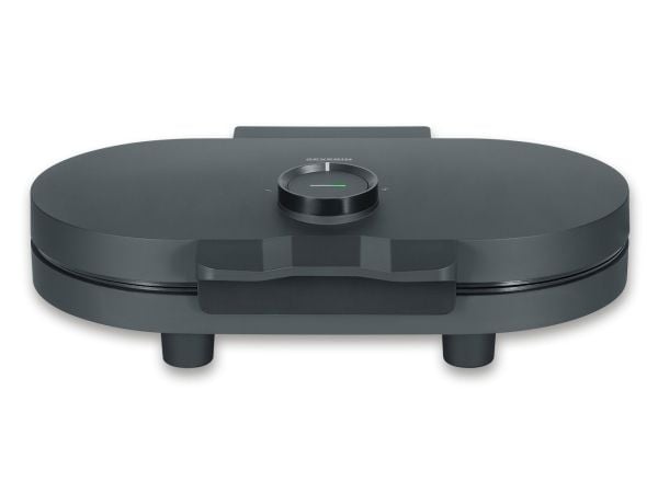 Severin WA 2118, 2 vafler, Hjerte (form), Svart, Plast, Rustfritt stål, 0,65 m, Oppvarming, Klar