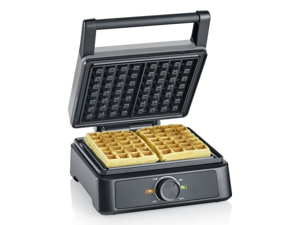 Severin WA 2125, 2 vafler, Rektangulær, Antrasitt, Sort, Plast, Rustfritt stål, 0,665 m, Oppvarming, Klar