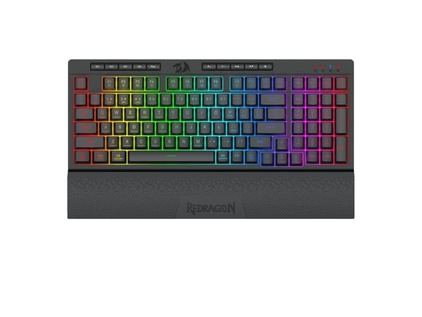 REDRAGON K515-RGB SHIVA 98, Koblet med ledninger (ikke trådløs), USB, Membrannøkkelbryter, Sort