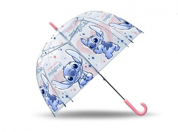 Kids Euroswan parasoll transparent 48 cm automatisk polyester Stitch D07153MC