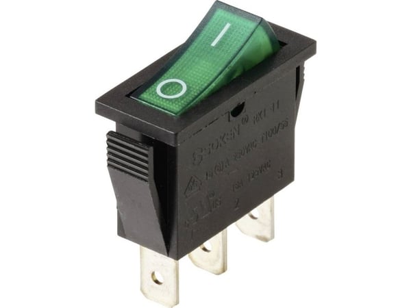 TRU COMPONENTS TC-13599536 Keinukytkin 250 V/AC 16 A 1 x Off/On Klikkaava 1 kpl