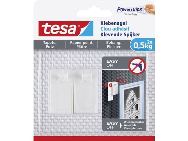 TESA 77772-00000, Hvit, 5 stykker, Blister