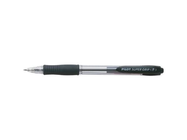 Kuglepen Pilot Super Grip F sort 0,5mm kugle 0,22mm stregbredde - (12 stk.)