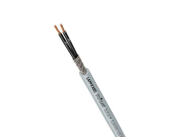 Ohjauskaapeli 2X0,75 mm2 CY-OZ - Suojattu, Ölflex Classic 115 CY, harmaa, rumpu 500M, kiinnityskelpoinen