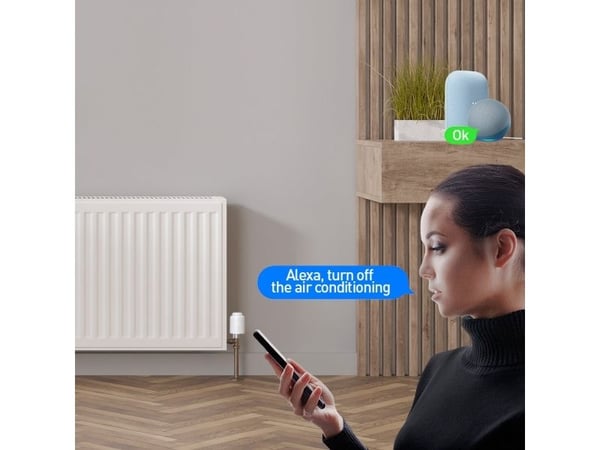 Smart termostatisk radiatorventil med LED WiFi Smart Tellur-ventil. TLL331441