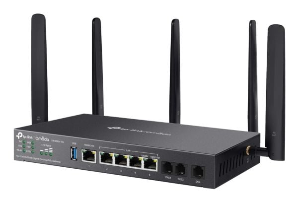 TP-Link Omada DR3650V-4G, Dobbelbånd (2.4 GHz / 5 GHz), Ethernet/bredbåndsforbindelse, ADSL, ADSL2, Sort, Frittstående router