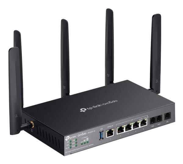 TP-Link Omada DR3650V-4G, Dobbelbånd (2.4 GHz / 5 GHz), Ethernet/bredbåndsforbindelse, ADSL, ADSL2, Sort, Frittstående router