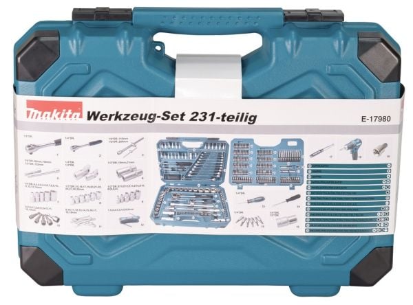 Makita E-17980, Blå, Metallisk, 231 verktøy