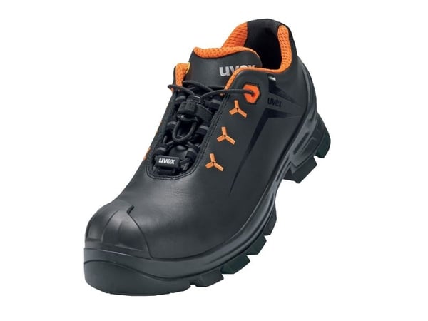 Uvex 2 MACSOLE, Unisex, Voksen, Vernesko, Sort, Oransje, EN, ESD, FO, HI, HRO, S1P, S3, SRC, Hurtigsnører