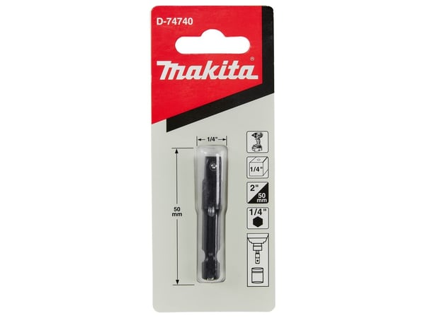 Makita D-74740, Yksittäinen kohde, Pistorasiasovitin, 1/4", musta, 50 mm, 1 kpl
