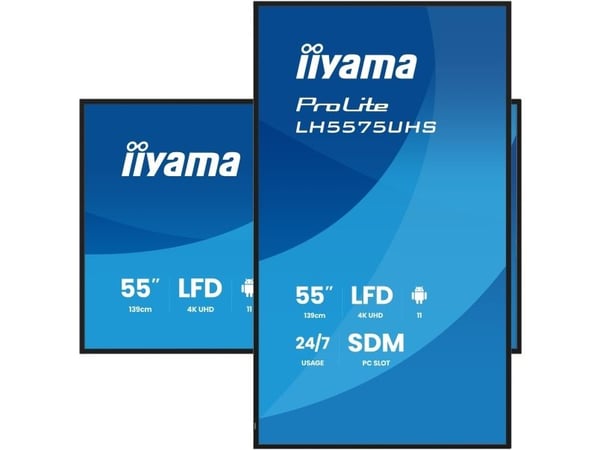 iiyama ProLite LH5575UHS-B2AG - 55" Diagonalklasse (54.6" synlig) LED-bakgrunnsbelyst LCD-skjerm - intelligent skilting - med innebygd mediespiller...