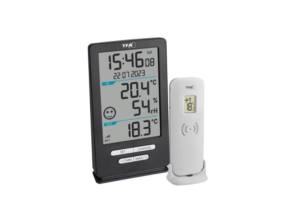 TFA-Dostmann 30.3074.10, Elektronisk miljøtermometer, Inne/Ute, °C, -40 - 50 °C, Digitalt, Antrasitt
