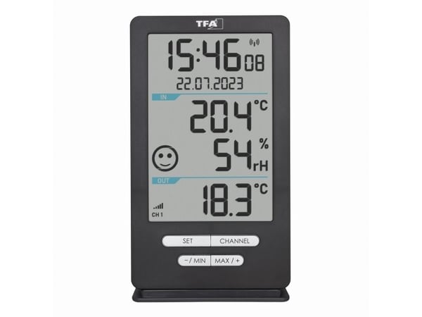 TFA-Dostmann 30.3074.10, Elektronisk miljøtermometer, Inne/Ute, °C, -40 - 50 °C, Digitalt, Antrasitt