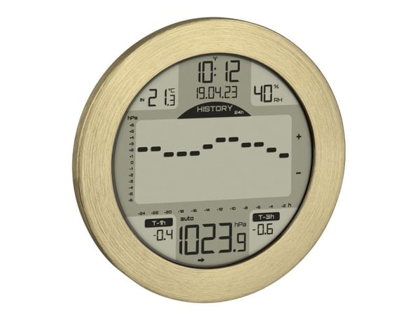TFA-Dostmann 35.1124.53, Gull, Inne hygrometer, Inne Termometer, Hygrometer, Termometer, Aluminium, Plast, 10 - 99%, 0 - 50 °C