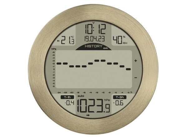 TFA-Dostmann 35.1124.53, Gull, Inne hygrometer, Inne Termometer, Hygrometer, Termometer, Aluminium, Plast, 10 - 99%, 0 - 50 °C