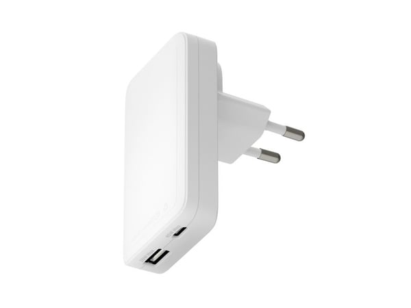 dbramante1928 re-charge Pro - Strømadapter - slank - 45 watt - 2 utgangskontakter (USB-C, USB) - hvit