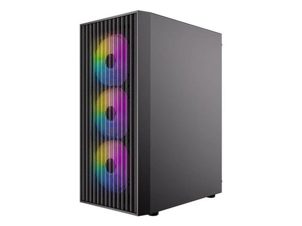 Antec AX27 RGB, Midi Tower, PC, Sort, ATX, ITX, Micro ATX, Plast, Stål, Spilling