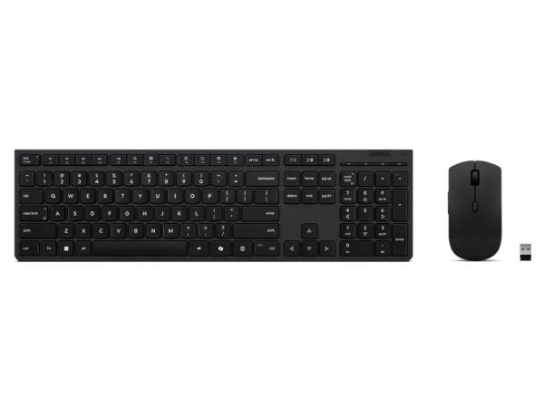 Lenovo Professional - Tastatur- og mussett - trådløs - Bluetooth, 2.4 GHz - QWERTY - USA med eurosymbol - grå - brun boks