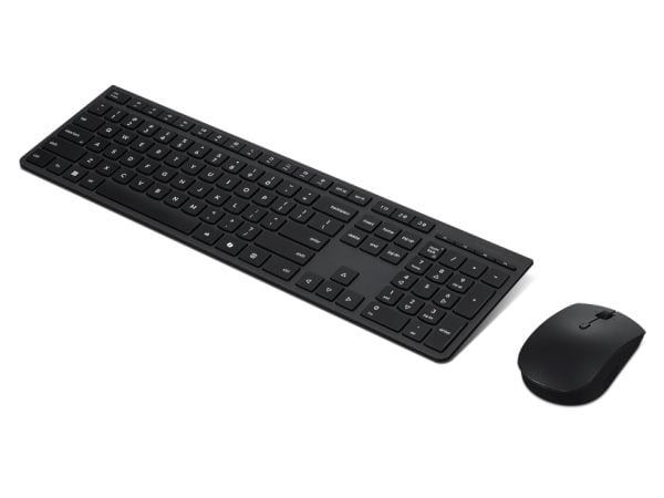 Lenovo Professional - Tastatur- og mussett - trådløs - Bluetooth, 2.4 GHz - QWERTY - USA med eurosymbol - grå - brun boks