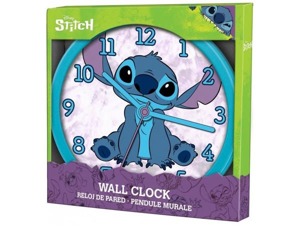 Veggklokke stor 25cm for babybarn / Lilo I Stitch / Las3015