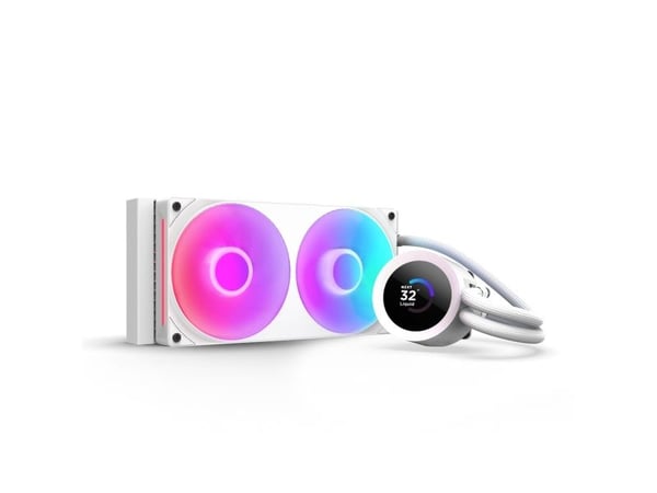 NZXT Kraken Plus RGB 240, Alt-i-ett væskekjøler, 12 cm, Hvit