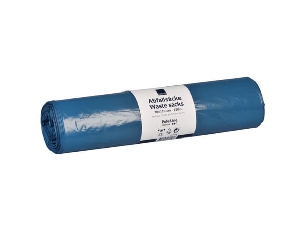 Sæk, ABENA Poly-Line Supersæk, 100 l, blå, LLDPE/genanvendt - (10 stk.)