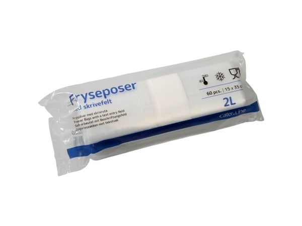 Frysepose, ABENA Cater-Line, 2 l, klar, LDPE/LLDPE/jomfruelig, 15x35 cm - (15 ruller x 60 stk.)