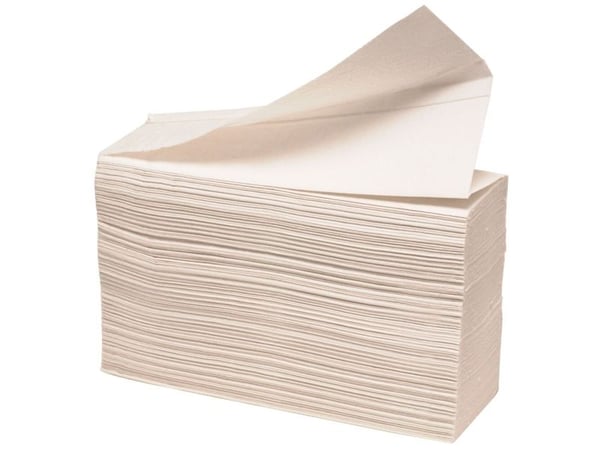 Håndklædeark, ABENA Care-Ness Excellent Plus, 2-lags, W-fold, 32x20,3cm, 8 cm, hvid