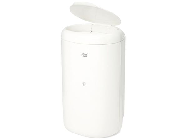 Avfallsbeholder Tork B3 Lady bin Mini 5 liters hygienebøtte hvit - med selvlukkende lokk og skjult avfallspose