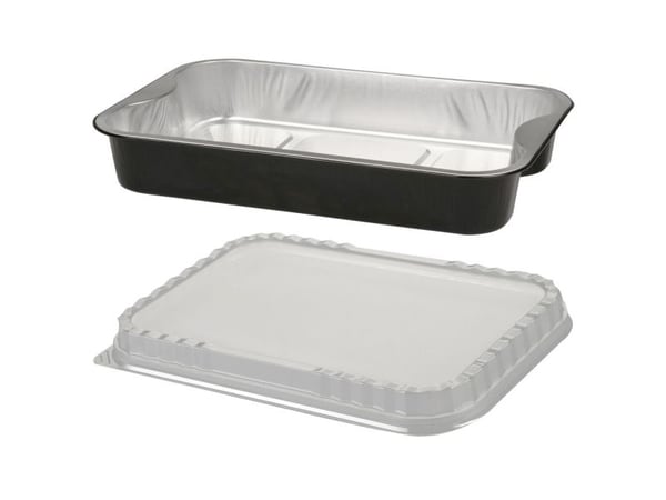 Aluminiumsbakke, Ready2Cook, 29,3x19,3x4,5cm, 1920 ml, sort, aluminium - (4 stk.)