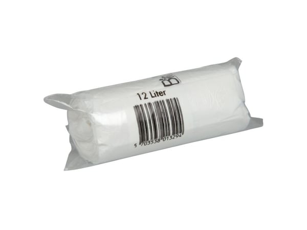 Spandepose med stjernebund, ABENA Bin-Line, 12 l, hvid, LLDPE/virgin - (10 stk.)