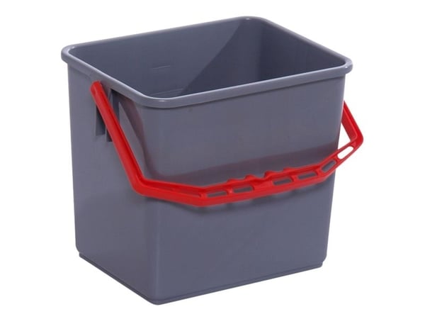 Inventarspand, Tina Trolleys, 240x190x220 mm, grå, PP, med rød hank, 6 ltr.