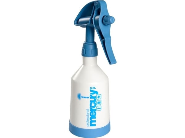 Dusjflaske, Kwazar Mercury +Pro, 500 ml, matt, blått dusjhode